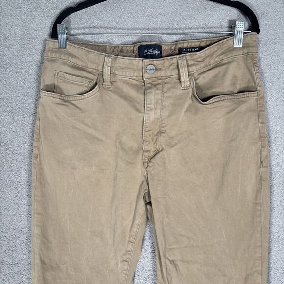 34 Heritage Pants Men Size 34x29 Charisma Comfort Rise Classic Beige Khaki Prep - Picture 2 of 16